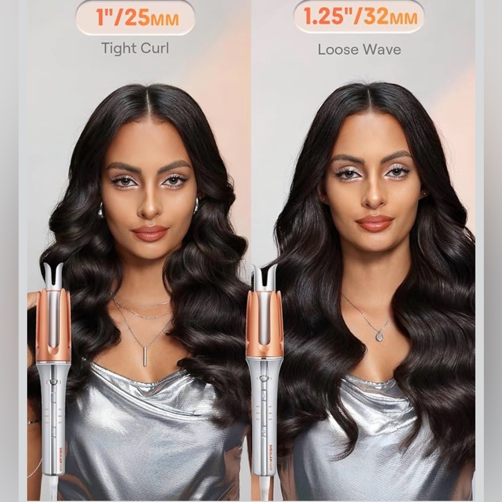 SHEGLAM Automatic Curling Iron - Silver and Orange - Picture 6 of 7